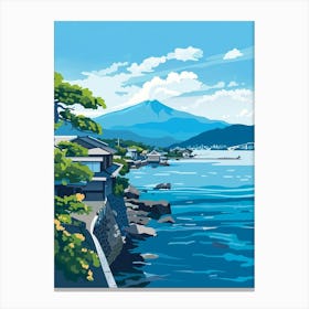 Beppu Japan 2 Colourful Illustration Canvas Print