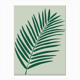 Tropical Palm Leaf Sage Green And Olive Green Canvas Print