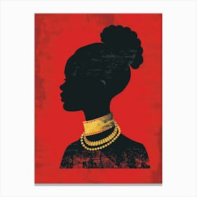 Silhouette Of African Woman 13 Canvas Print