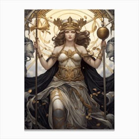 Athena Black And Gold Canvas Print