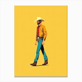 Howdy Cowboy Walking Canvas Print