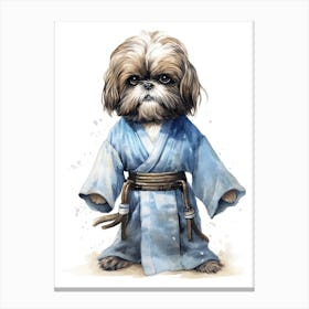 Shih Tzu Dog As A Jedi 3 Canvas Print