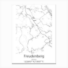 Freudenberg,Germany Minimalist Map Canvas Print