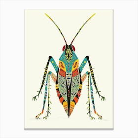 Colourful Insect Illustration Katydid 7 Canvas Print