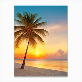 Sunset on a Tropical Beach 1 Canvas Print