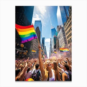 A Jubilant Scene Capturing The Throng Of Illustrations Representing The Vast Spectrum Of The Rainbow (6) Canvas Print