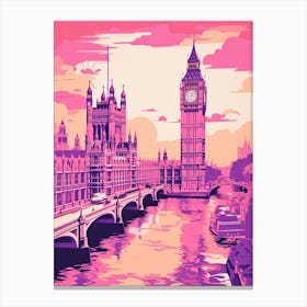London In Risograph Style 2 Canvas Print