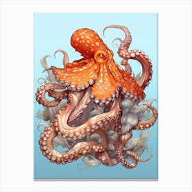 Common Octopus Illustration 6 Canvas Print