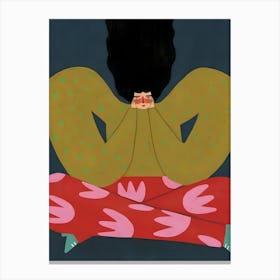 Woman In Meditation Canvas Print