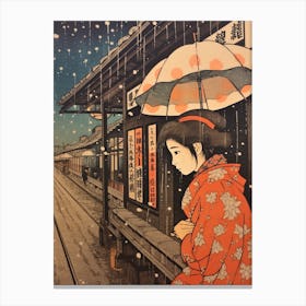 Nachi Katsuura, Japan Vintage Travel Art 1 Canvas Print