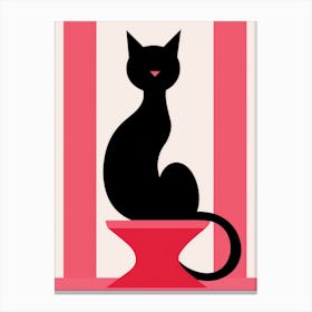 Cat Sitting On A Stool Canvas Print