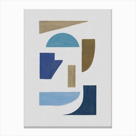 Blue & Brown Geometric II Canvas Print