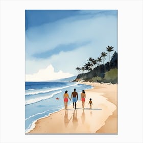 People On The Beach Painting (30) Canvas Print