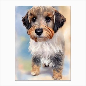 Dandie Dinmont 3 Terrier Watercolour dog Canvas Print