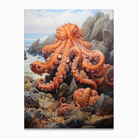 Giant Pacific Octopus Illustration 19 Canvas Print