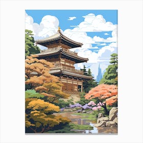 Ginkaku Ji Japan Illustration 1  Canvas Print