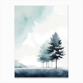 Watercolor Of Trees 1 Canvas Print