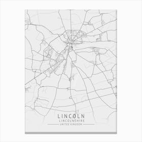 Lincoln City Map Canvas Print