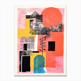 A House In Rome, Abstract Risograph Style 3 Canvas Print