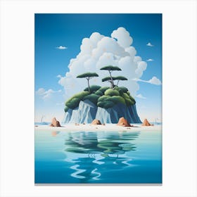 "Canopy Haven: Verdant Island of Trees" Canvas Print