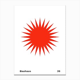 Geometric Bauhaus Poster Red 39 Canvas Print
