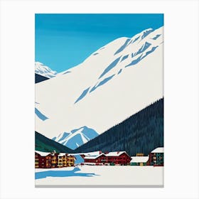 Val D'Isère, France Midcentury Vintage Skiing Poster Canvas Print