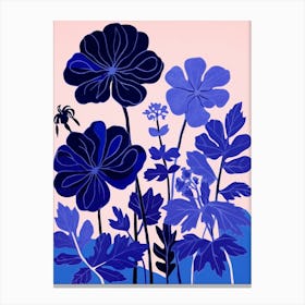 Blue Flower Illustration Geranium 3 Canvas Print