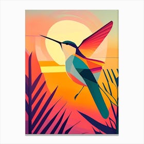 Hummingbird At Sunrise Bold Graphic 1 Canvas Print