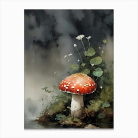 Mushrooms Painting (3) 3 Canvas Print