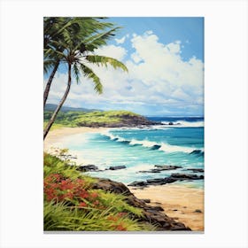 A Painting Of Anakena Beach, Easter Island Chile 1 Canvas Print