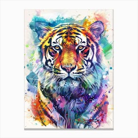 Bengal Tiger Colourful Watercolour 3 Canvas Print