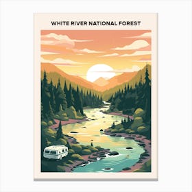 White River National Forest Midcentury Travel Poster Canvas Print