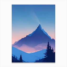 Misty Mountains Vertical Composition In Blue Tone 37 Canvas Print