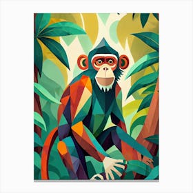 Firefly Simple Abstract Geometric Monkeys In A Jungle Like Atmosphere Animal And Art Concept 84093 Canvas Print