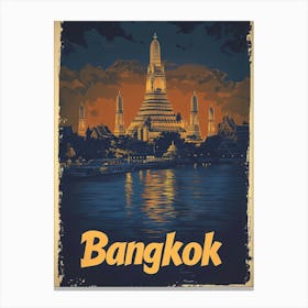 Aihrgdesign A Vintage Travel Poster Of Bangkok Canvas Print