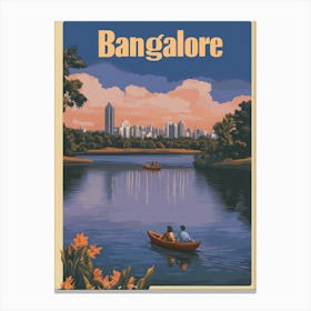 Aihrgdesign A Retro Travel Poster For Bangalore Canvas Print