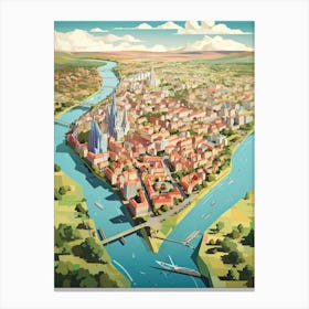 Nantes, France, Geometric Illustration 2 Canvas Print