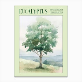 Eucalyptus Tree Atmospheric Watercolour Painting 4 Poster Canvas Print