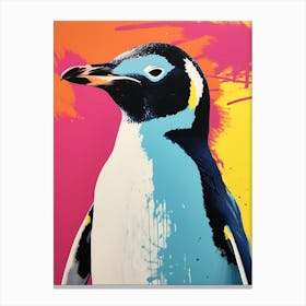 Andy Warhol Style Bird Penguin 1 Canvas Print