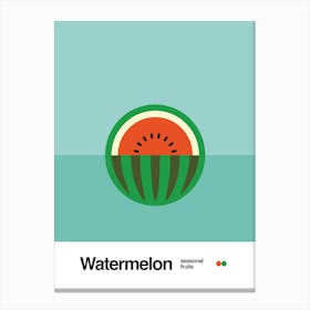 Minimalist Watermelon Poster - Seasonal Fruits Art Print Canvas Print