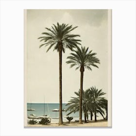 Plage De Pampelonne Saint Tropez Beach France Vintage Canvas Print