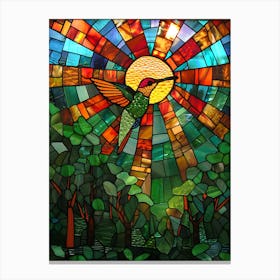 Hummingbird Stained Glass 9 Canvas Print