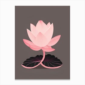 A Pink Lotus In Minimalist Style Vertical Composition 64 Canvas Print