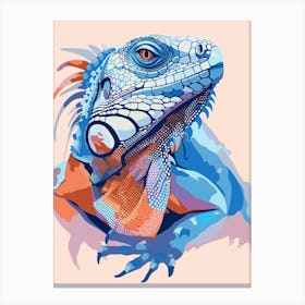 Blue Iguana Modern Illustration 2 Canvas Print