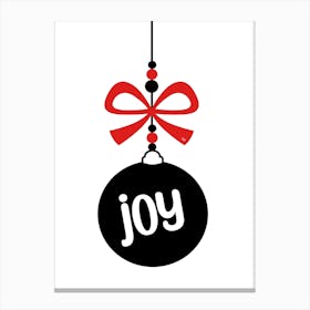 Joy Ornament Xmas typography Canvas Print