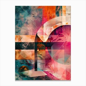 Abstract Painting modernism in pink Canvas Print