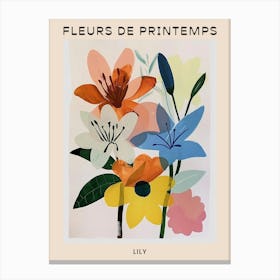 Spring Floral French Poster  Lily 1 Canvas Print