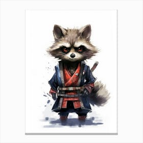 Samurai Raccoon 3 Canvas Print