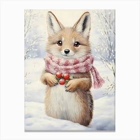 Fox In The Snow 4 Canvas Print