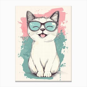 Cute Cat In Sunglasses 5 Canvas Print